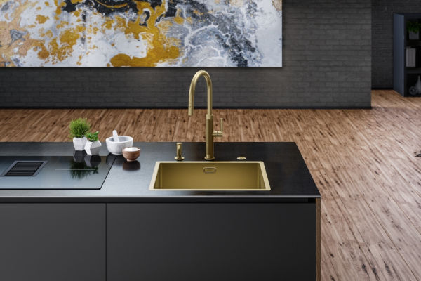 Bateria Franke Mythos Masterpiece pull-out spray Złoto 115.0711.558